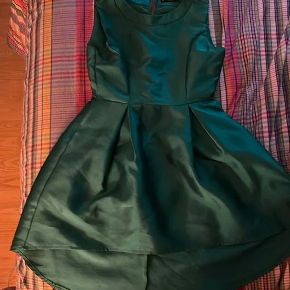 Hesperus Dresses | Hesperus Green Sleeveless High Low Dress with Gold Zipper | Color: Green | Size: M | Dagklm2's Closet